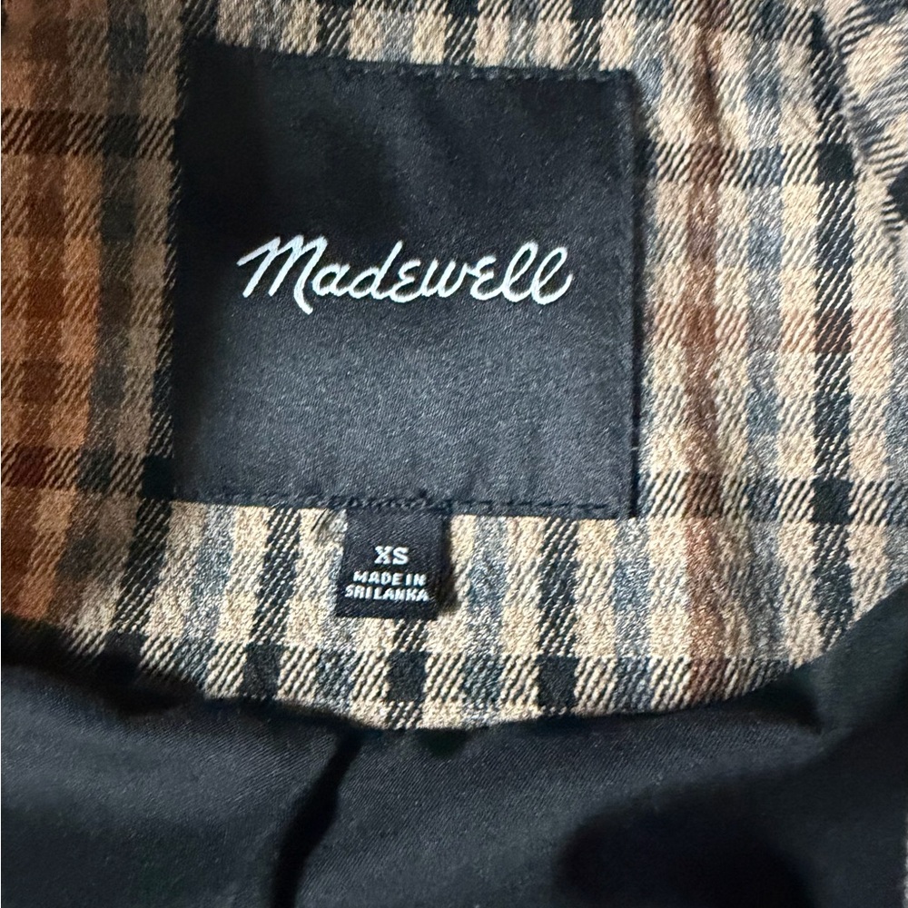 Madewell, The Caldwell Double Breasted Blazer tan black size XS extra small - Picture 5 of 9